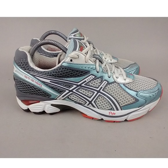 Asics Shoes - Asics GT-2160 Womens Running Shoes White Silver Teal T154N Size 8.5
